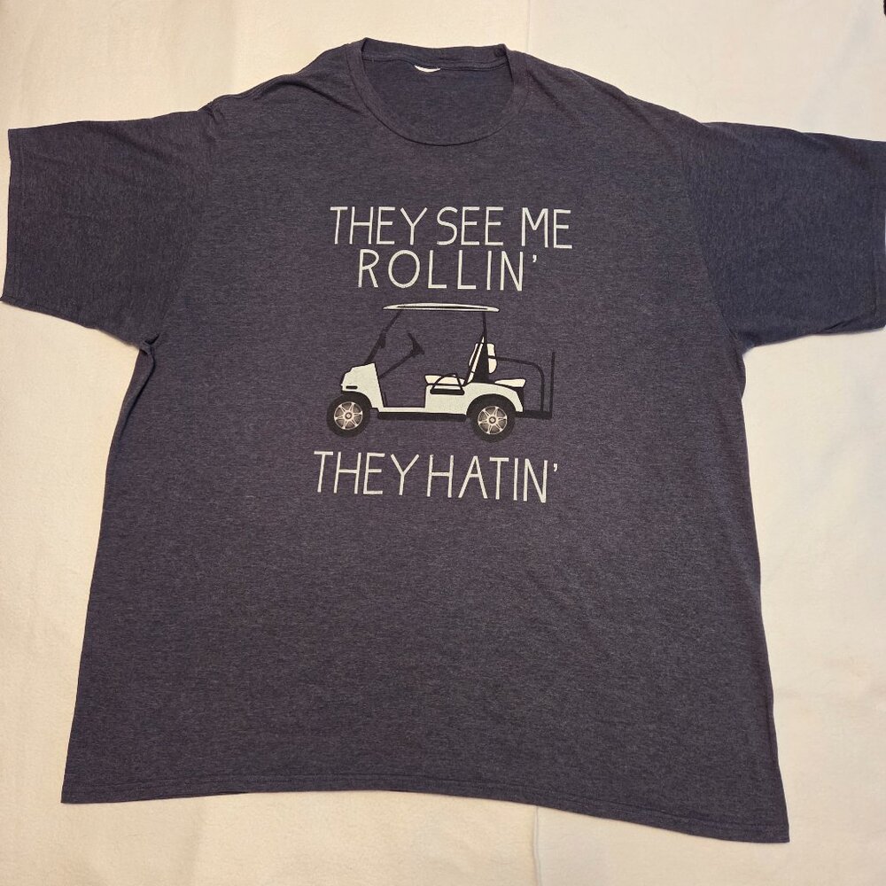 Golf Cart They See Me Rollin They Hatin Men's T-Shirt Dark Gray 2XL XXL (34)